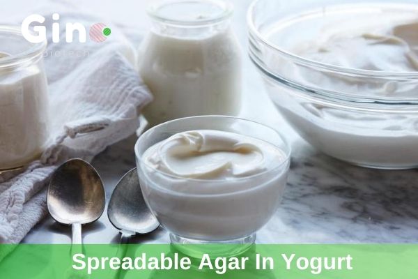 instant agar, spreadable agar in yogurt